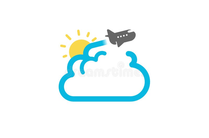 Logotipo criativo do ar do avião do voo do curso da nuvem ilustração do vetor Logotipo criativo do ar do avião do voo do curso da nuvem ilustração do vetor