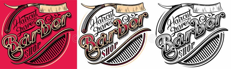 Logótipo da barbearia ilustração do vetor