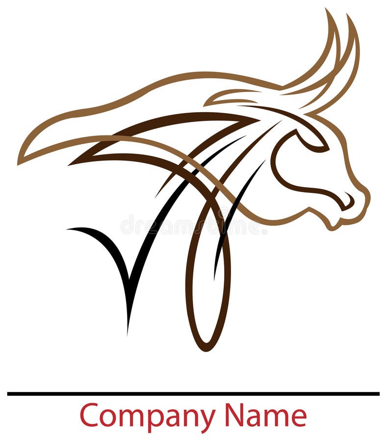 Logótipo de cabeça de touro ilustração royalty free