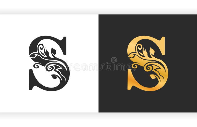 Logotipo Da Letra S Swirl Floral Gold Typeface Ilustração do Vetor -  Ilustração de ouro, etiqueta: 233724547