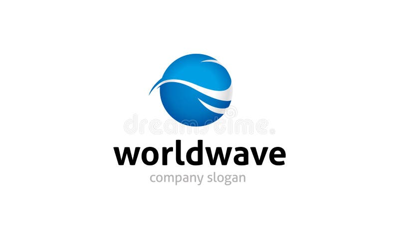 Logotipo da onda do mundo ilustração royalty free Logotipo da onda do mundo ilustração royalty free