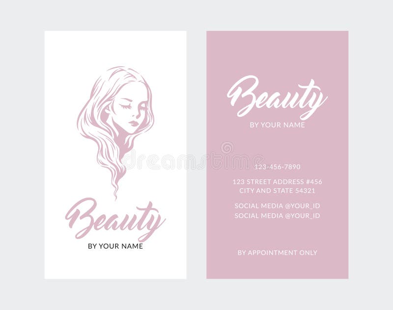 Tarjeta De Presentación De Belleza Con Logotipo Femenino Ilustración del  Vector - Ilustración de femenino, maquillaje: 210523634