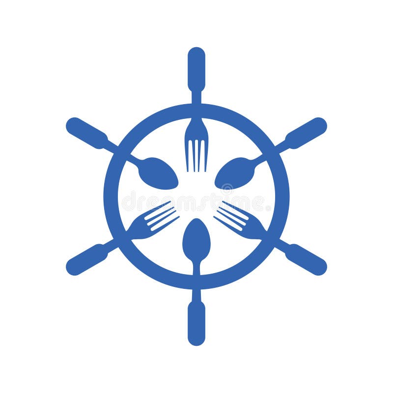Ship Wheel Steering Seafood Food Symbol Logo. Ship Wheel Steering Seafood Food Symbol Logo.