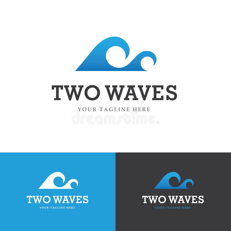 Logotipo de duas ondas ilustração stock Logotipo de duas ondas ilustração stock