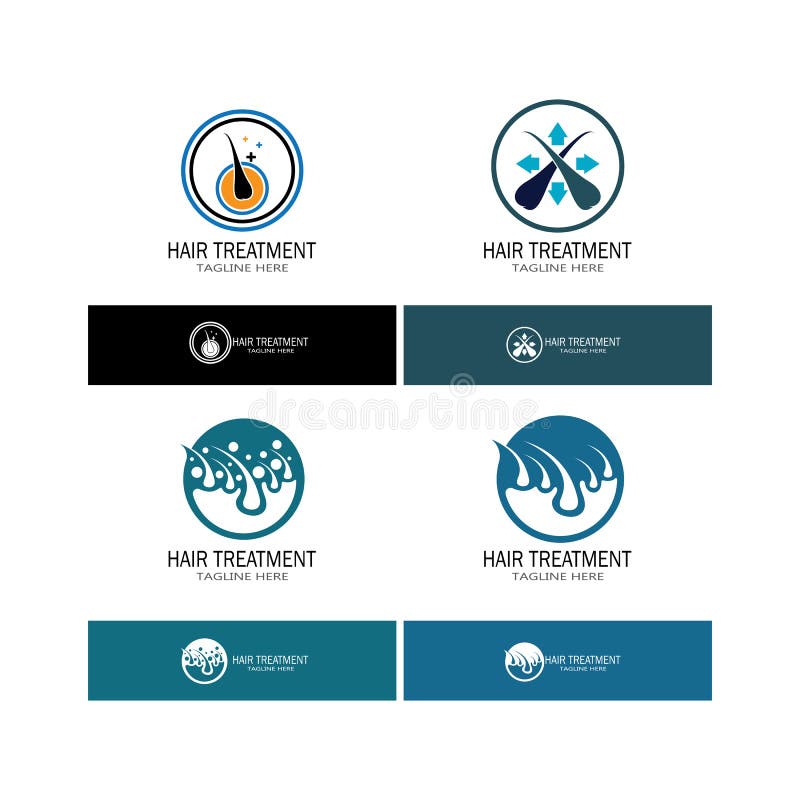 Logotipo de eliminación del tratamiento capilar imagen vectorial stock de ilustración