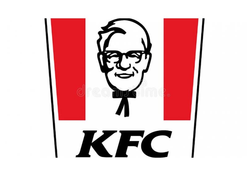 Logotipo de kfc. Kentucky frita el nuevo icono del logotipo de pollo stock de ilustración