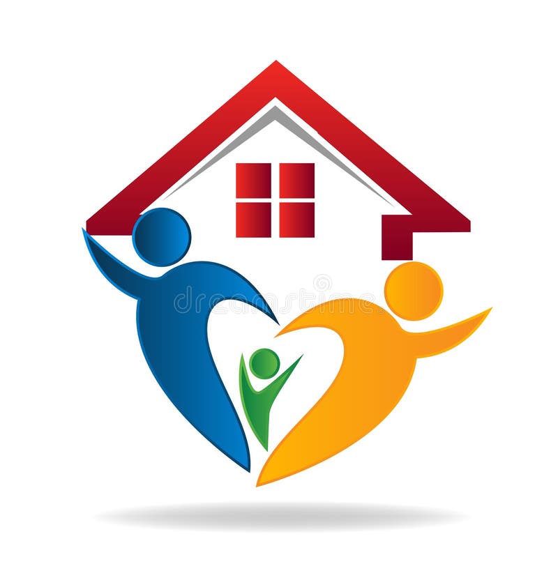 Logotipo de la casa de la familia stock de ilustración Logotipo de la casa de la familia stock de ilustración
