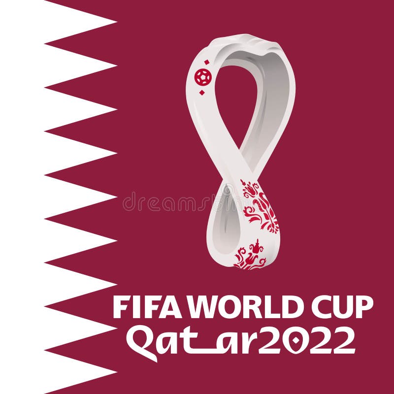 Logotipo De La Copa Mundial De Qatar 2022 En La Bandera Nacional De Qatar  Foto editorial - Ilustración de campo, naturalice: 234686406