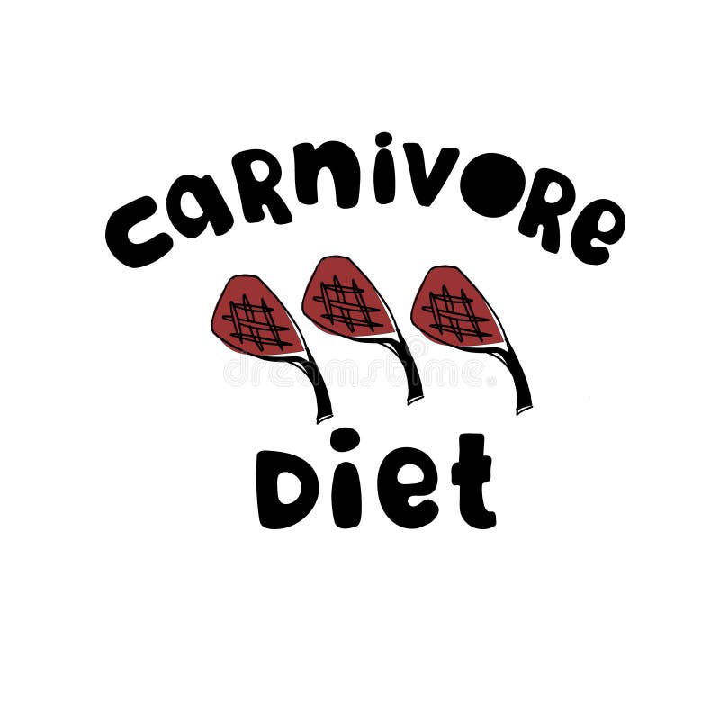 Logotipo de la dieta del carnívoro concepto de la dieta de la Todo-carne Estantes asados exhaustos de las letras y de la mano del ilustración del vector Logotipo de la dieta del carnívoro concepto de la dieta de la Todo-carne Estantes asados exhaustos de las letras y de la mano del ilustración del vector