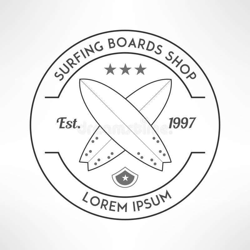 Logotipo de la etiqueta de la compañía que practica surf hecho en grunge moderno libre illustration Logotipo de la etiqueta de la compañía que practica surf hecho en grunge moderno libre illustration