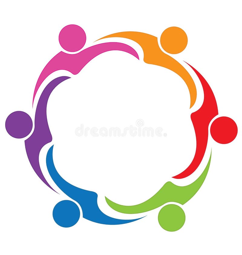 Logotipo de la gente de la amistad del abrazo del trabajo en equipo stock de ilustración Logotipo de la gente de la amistad del abrazo del trabajo en equipo stock de ilustración
