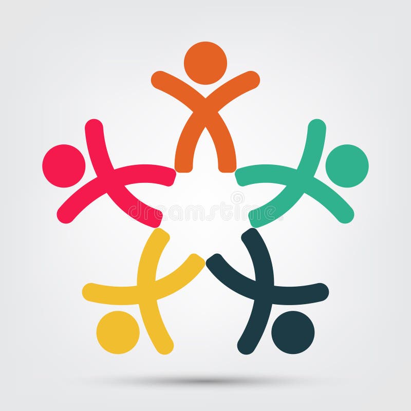 Logotipo de la gente de la sala de reuni?n grupo de cuatro personas en aislante del círculo en el fondo blanco, ejemplo del vecto ilustración del vector Logotipo de la gente de la sala de reuni?n grupo de cuatro personas en aislante del círculo en el fondo blanco, ejemplo del vecto ilustración del vector