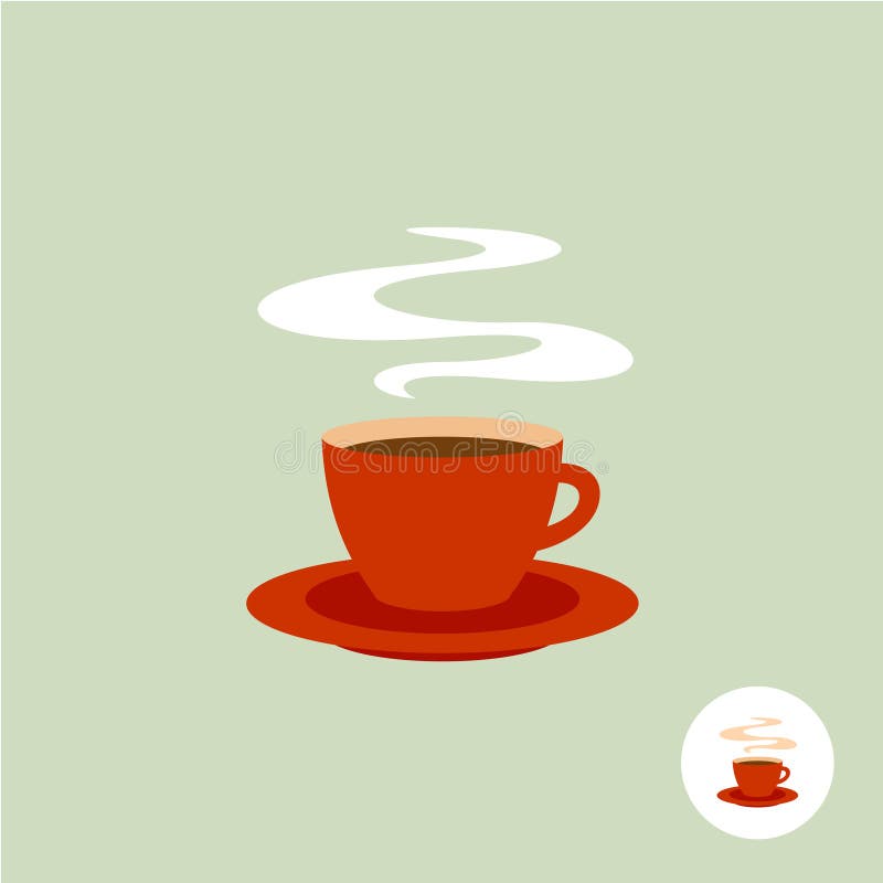 Logotipo de la taza de café con vapor