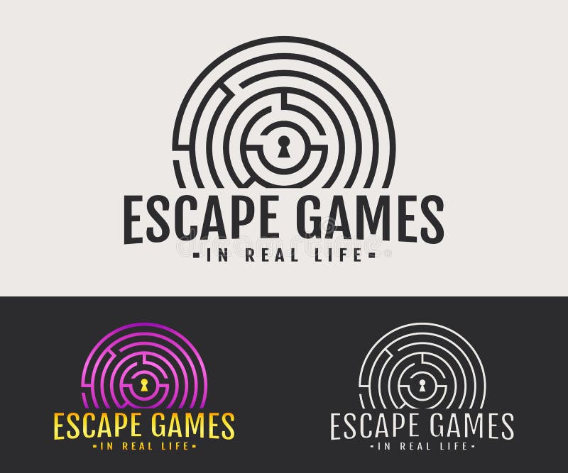 Logotipo de la vida real de los juegos del escape libre illustration Logotipo de la vida real de los juegos del escape libre illustration