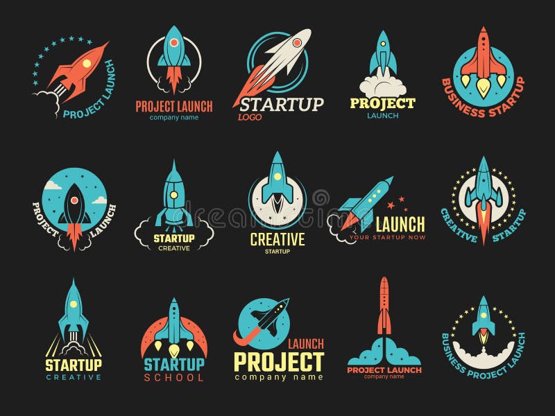 Logotipo de lanzamiento El vector de lanzamiento de los símbolos de la idea del lanzamiento del negocio de la nave espacial de la libre illustration