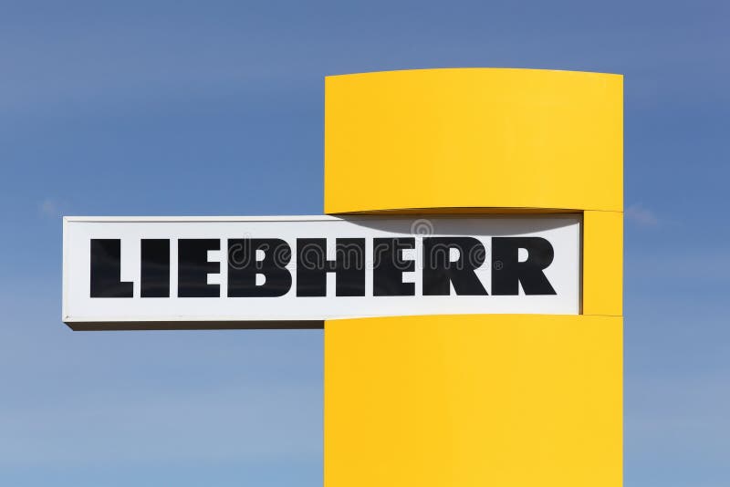 Logotipo de Liebherr en un panel fotografía de archivo Logotipo de Liebherr en un panel fotografía de archivo