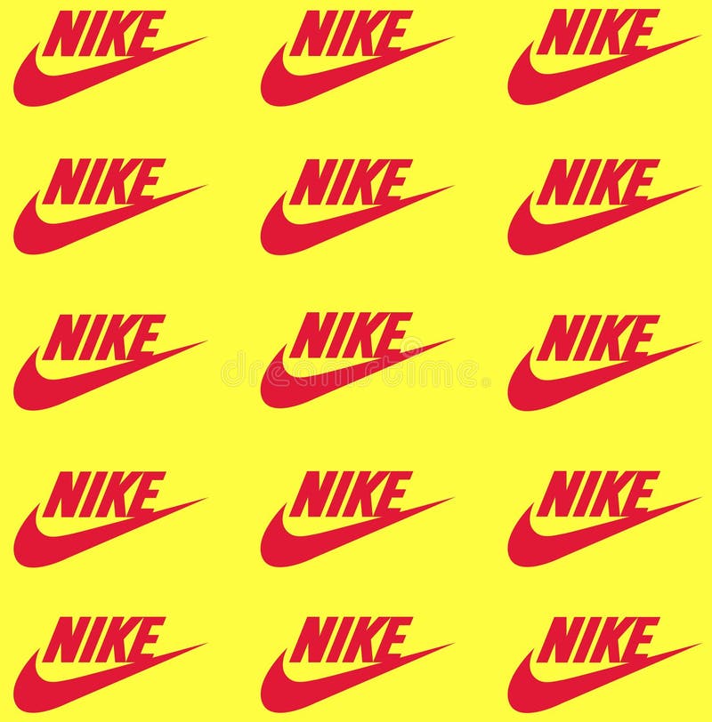 Logotipo De Nike Impreso En Papel Amarillo. Nike Inc. Es Una Estadounidense Que Se Dedica a La Venta De Imagen - Imagen de original, manera: 201108500