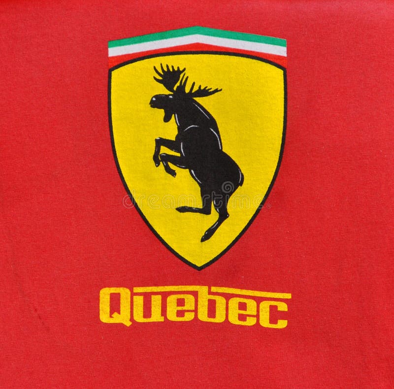 Logotipo de Quebeque do estilo de Ferrari imagens de stock Logotipo de Quebeque do estilo de Ferrari imagens de stock