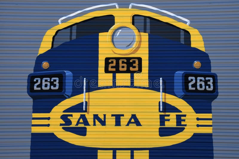 Ferrocarril de Santa Fe penacho logotipo tren matrícula 