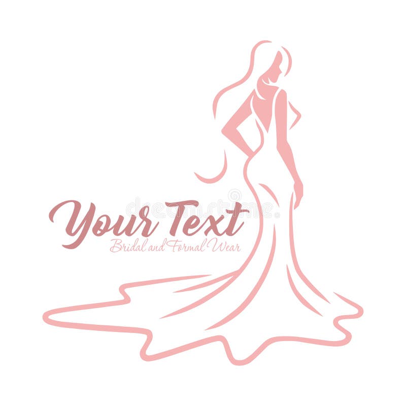 Logotipo de uso de marca Ilustração vetorial do design do logotipo Boutique do vestido de noiva