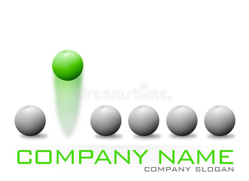 Logotipo de Verde Bouncing Bola Empresa ilustração royalty free Logotipo de Verde Bouncing Bola Empresa ilustração royalty free