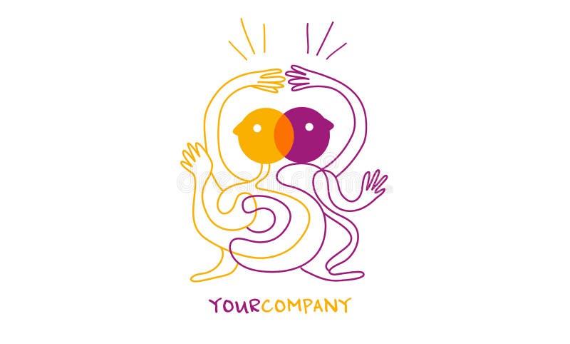 Logotipo del ejemplo de la yoga o de Ying yang de los caracteres del baile libre illustration Logotipo del ejemplo de la yoga o de Ying yang de los caracteres del baile libre illustration