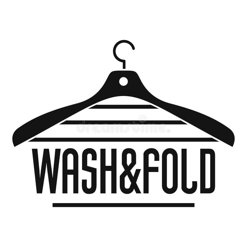 Laundry wash and fold hanger logo. Simple illustration of laundry wash and fold hanger logo for web design isolated on white background. Laundry wash and fold hanger logo. Simple illustration of laundry wash and fold hanger logo for web design isolated on white background