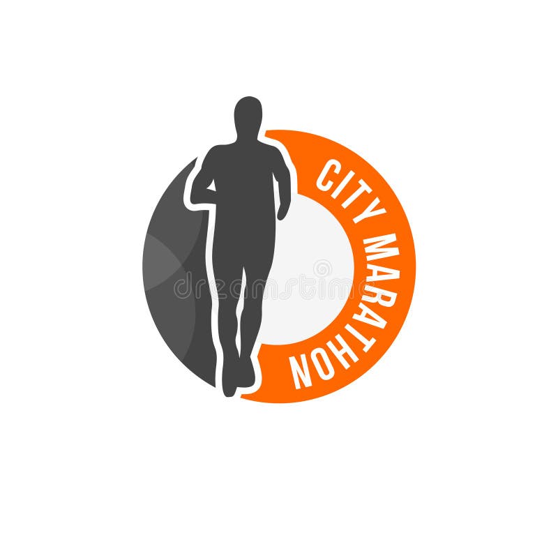 Logotipo del vector del maratón de la ciudad stock de ilustración Logotipo del vector del maratón de la ciudad stock de ilustración