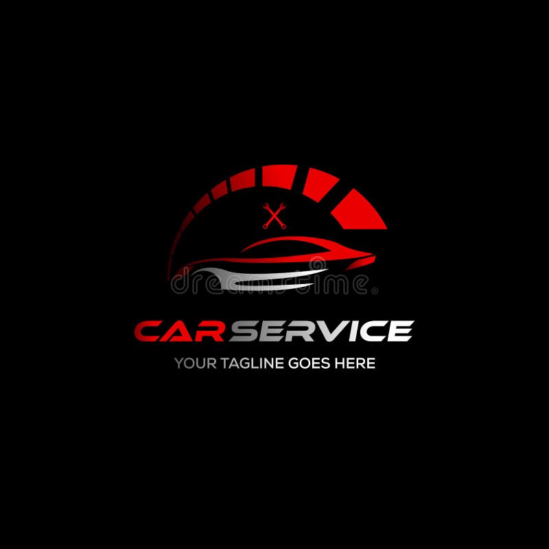 Logotipo do carro na linha simples vetor do molde do projeto gráfico ilustração stock Logotipo do carro na linha simples vetor do molde do projeto gráfico ilustração stock