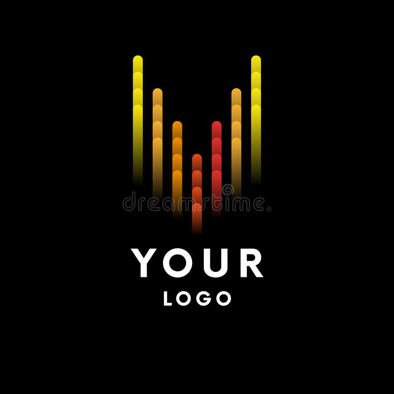 Logotipo do equalizador da música no fundo preto Ilustração do vetor ilustração stock Logotipo do equalizador da música no fundo preto Ilustração do vetor ilustração stock