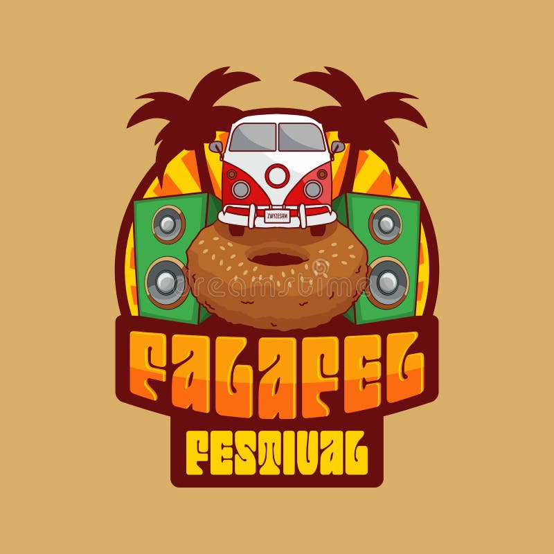 Logotipo do festival do Falafel ilustração royalty free Logotipo do festival do Falafel ilustração royalty free