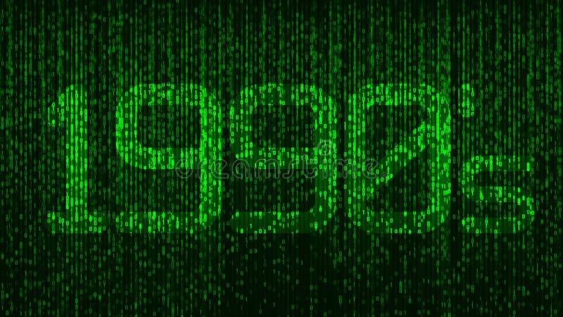 logotipo do título da codificação de computador dos anos noventa dos anos 90 com números de incandescência verdes e um fundo do c fotografia de stock royalty free logotipo do título da codificação de computador dos anos noventa dos anos 90 com números de incandescência verdes e um fundo do c fotografia de stock royalty free