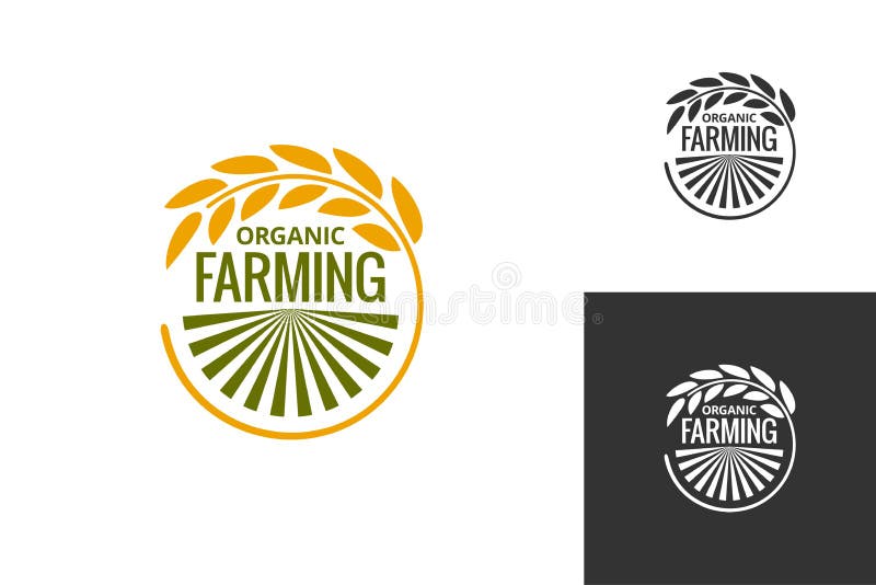Logotipo dos produtos agrícolas Fundo ajustado de cultivo fresco do ícone do produto do alimento