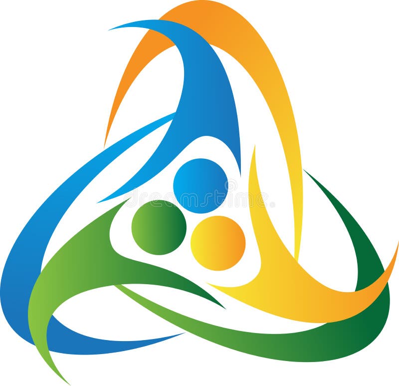 Logotipo dos trabalhos de equipa ilustração stock Logotipo dos trabalhos de equipa ilustração stock