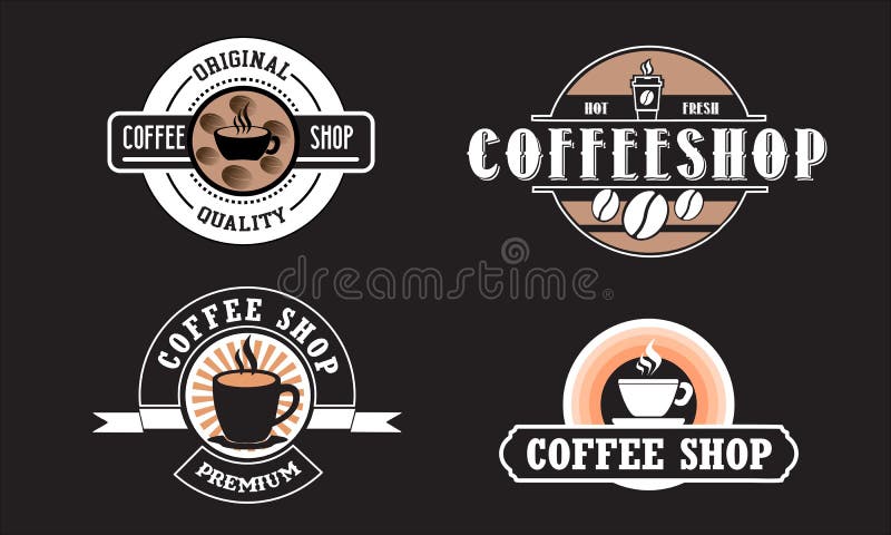 Logotipo Editable de la cafeter?a para el negocio libre illustration Logotipo Editable de la cafeter?a para el negocio libre illustration