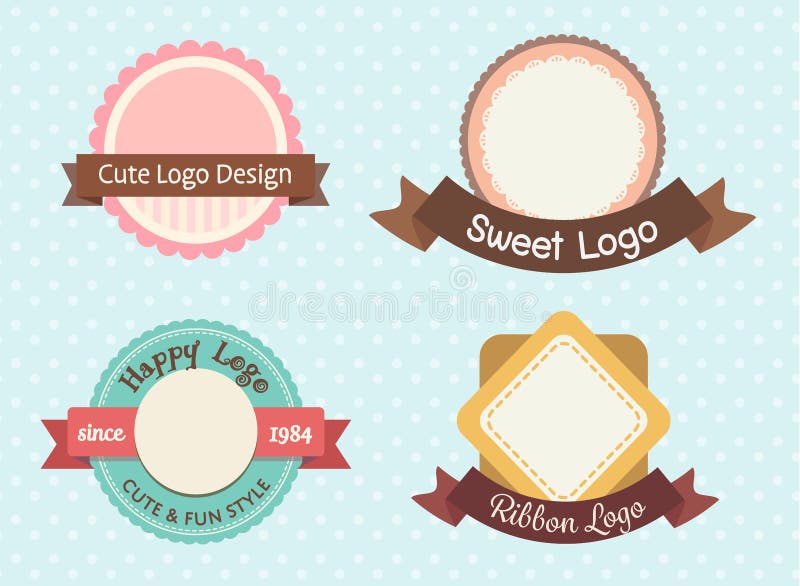 Logotipo en colores pastel lindo y dulce del premio del vintage ilustración del vector Logotipo en colores pastel lindo y dulce del premio del vintage ilustración del vector