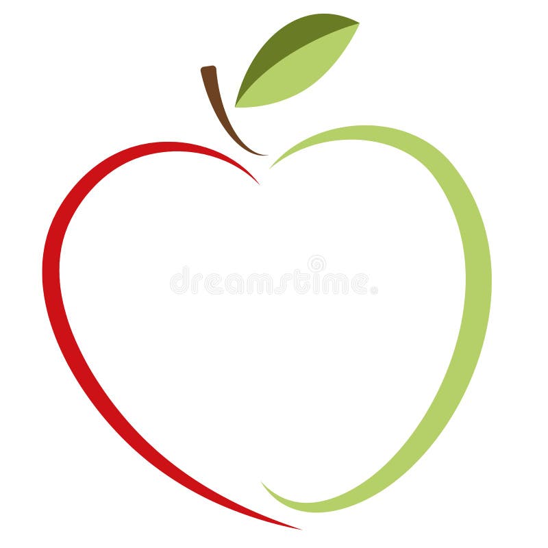 Logotipo en forma de corazón del vector de la manzana, etiqueta, diseño del emblema libre illustration
