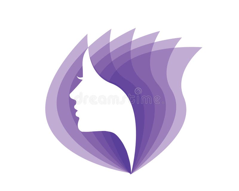 Logotipo femenino de la cara de la belleza orgánica natural