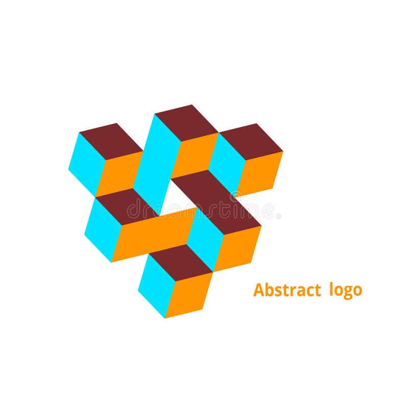 Logotipo geométrico abstracto en un fondo blanco. ilustración vectorial