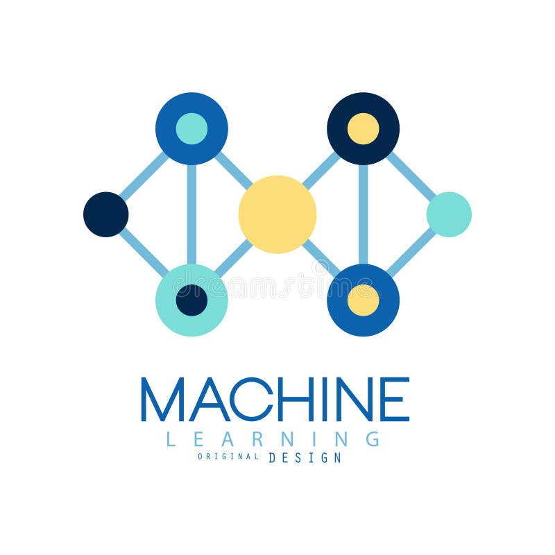 Logotipo geométrico da aprendizagem de máquina Mineração de dados Indústria informática Elemento liso do projeto do vetor para o ilustração stock Logotipo geométrico da aprendizagem de máquina Mineração de dados Indústria informática Elemento liso do projeto do vetor para o ilustração stock