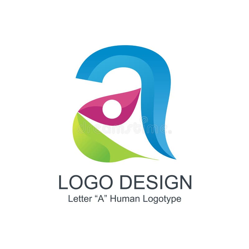 Logotipo humano, con el diseño de la fuente del ` del ` A libre illustration Logotipo humano, con el diseño de la fuente del ` del ` A libre illustration