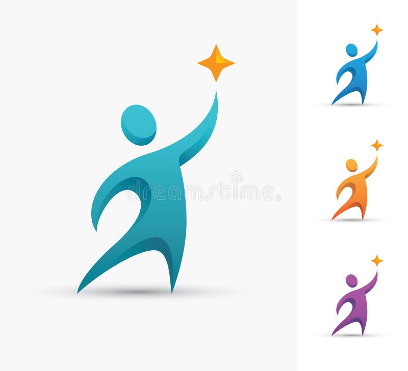 Logotipo humano con la estrella ilustración del vector Logotipo humano con la estrella ilustración del vector