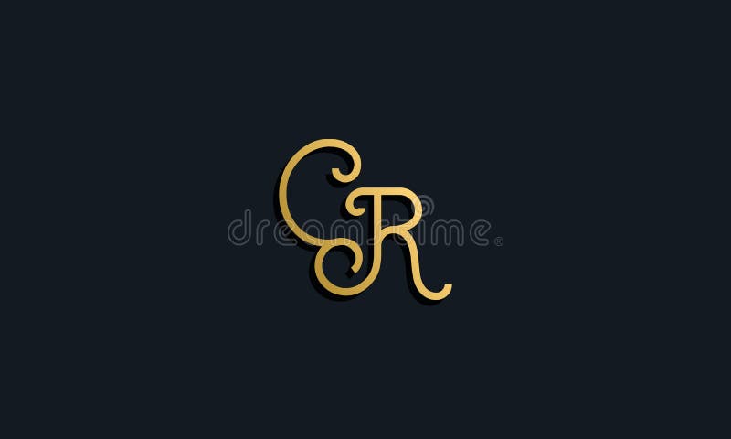 Logotipo inicial da carta de luxo cr