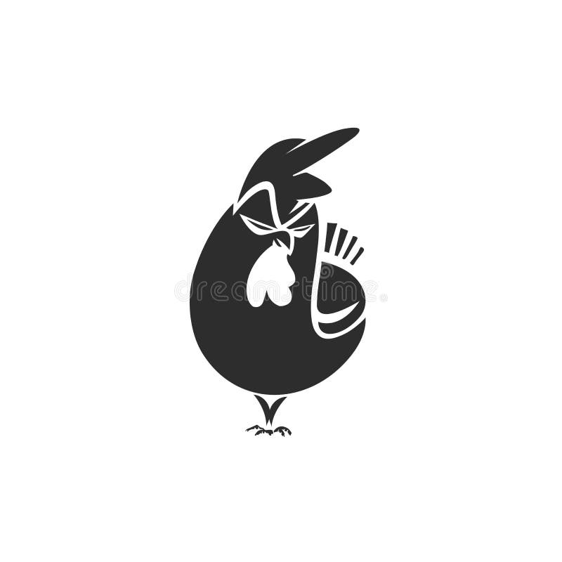 Logotipo mínimo da ilustração preta irritada do vetor da galinha ilustração do vetor Logotipo mínimo da ilustração preta irritada do vetor da galinha ilustração do vetor