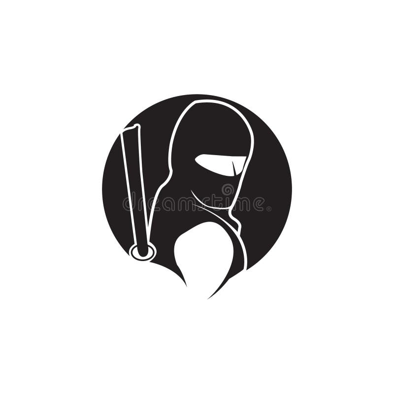 Logotipo Ninja Em Círculo Simples Com Cor Preta E Branca Ilustração do  Vetor - Ilustração de desenho, cartaz: 217868522