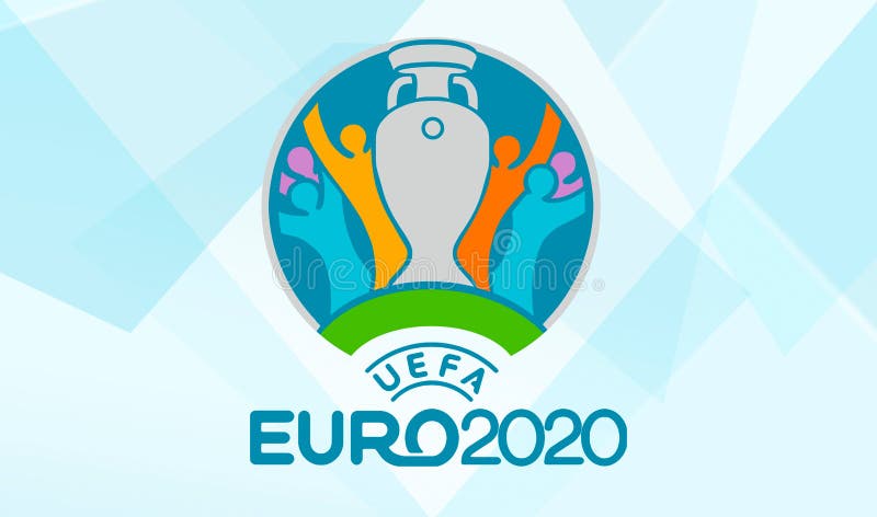 Logotipo oficial del EURO 2020 de la UEFA en fondo azul libre illustration Logotipo oficial del EURO 2020 de la UEFA en fondo azul libre illustration
