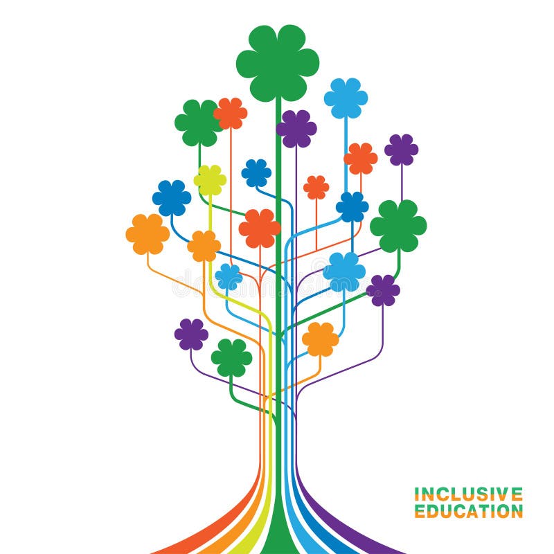 Logotipo para a educação inclusiva, conceito da igualdade de povos diferentes ilustração do vetor Logotipo para a educação inclusiva, conceito da igualdade de povos diferentes ilustração do vetor