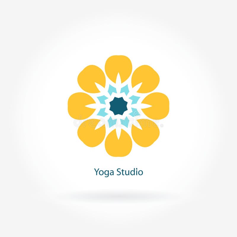 Logotipo para el estudio de la yoga, aptitud Símbolo de la flor Logotipo de la mandala Brote grande stock de ilustración Logotipo para el estudio de la yoga, aptitud Símbolo de la flor Logotipo de la mandala Brote grande stock de ilustración
