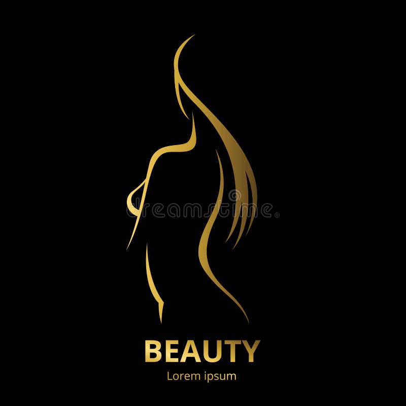 Logotipo para la mujer de pelo largo estilizada del salón de belleza