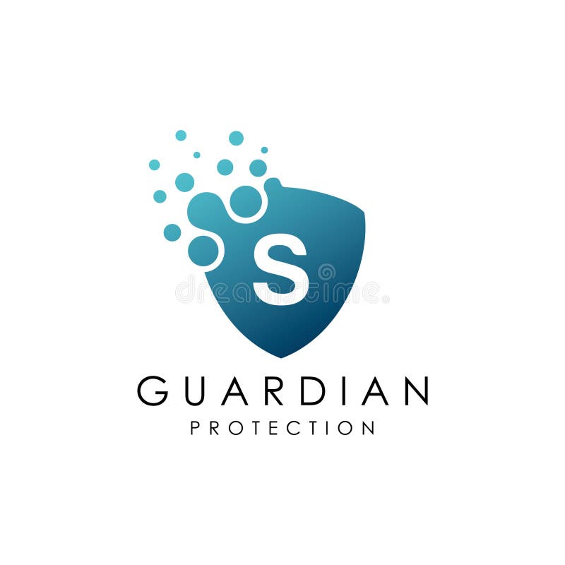 Logótipo Letra S com Escudo Pontilhado ilustração royalty free
